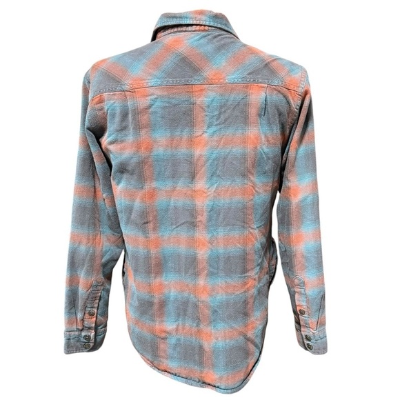 Dakota Grizzly Snap Closure Flannel Thermal Lined Shacket Medium Plaid Orange - Picture 4 of 12